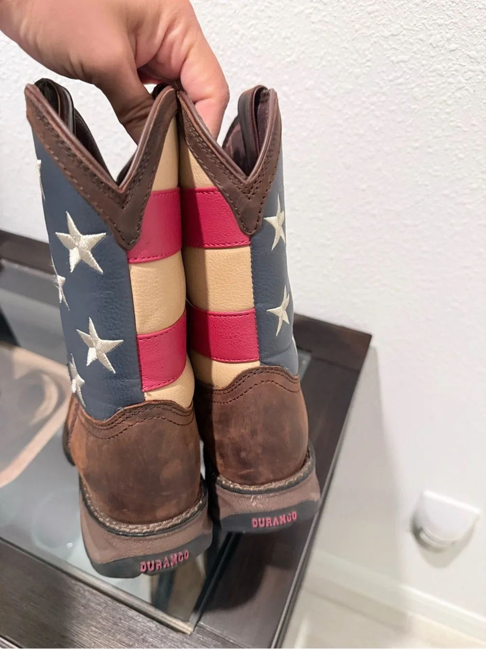 Durango Kids Brown Western Boots with Flag Shaft